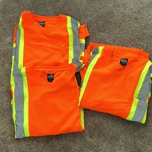 Lot of 3 Forcefield 🇨🇦 Long Sleeve Hi Vis Shirts w/Reflective tape